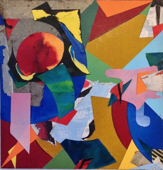 'Serpentine Fugue'. 2014. 37cmX35cm. Mixed media collage.