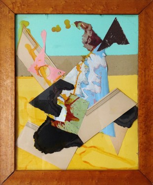 'Underdog.' 2013. 42cmx32cm. Mixed media in found frame.